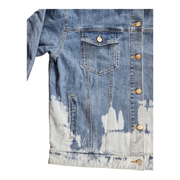 L.T.J (Letter to Juliet) distressed modern casual denim jacket Size Large NEW - Picture 5 of 12